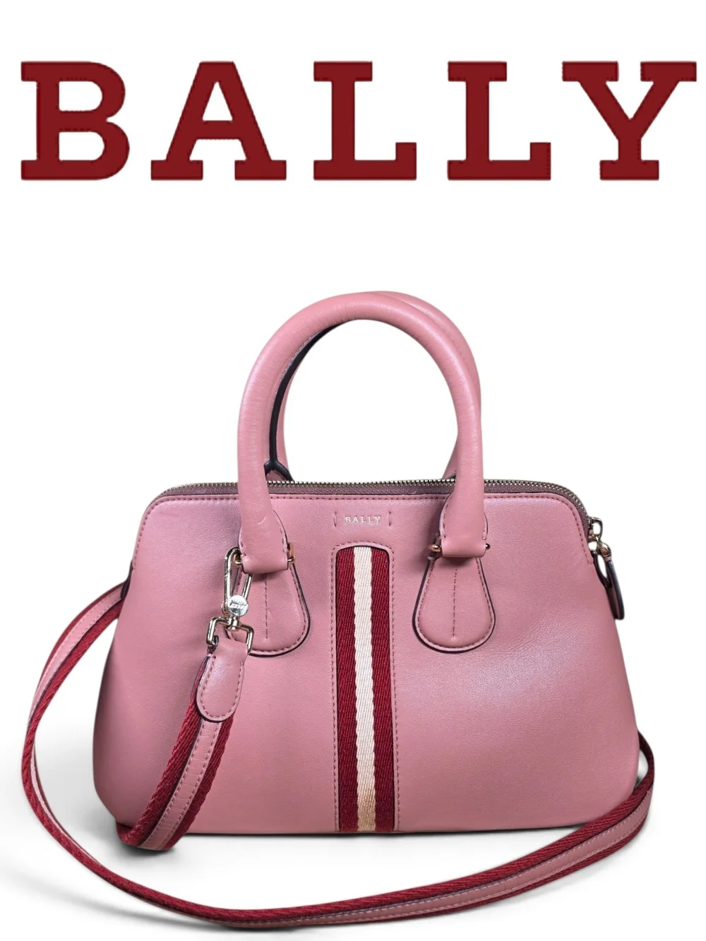 Bally Dusty Rose Leather Dainty Trainspotting 2-Way Swiss Lux (Retail $950)